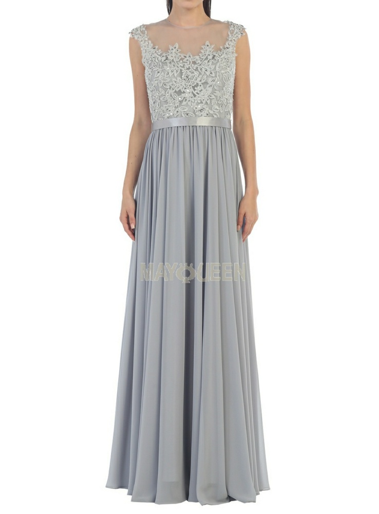 BRIDESMAID DRESSES in champagne rose purple etc..illusion neckline long gown - Picture 8 of 9